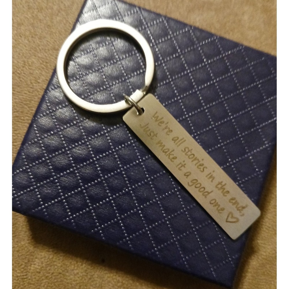 NEW Doctor Who Silver "We're All Stories In The End..." Gift Keychain